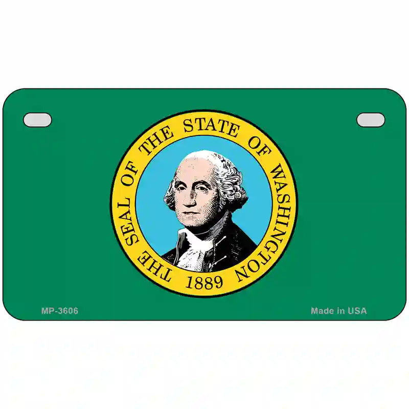 Washington State Flag Metal Novelty License Plate 7" x 4" (MP)