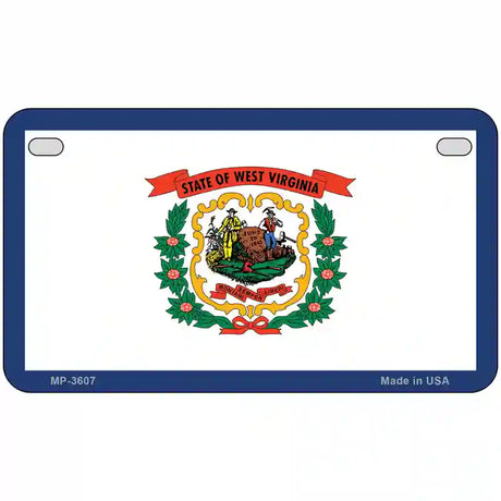 West Virginia State Flag Metal Novelty License Plate 7" x 4" (MP)