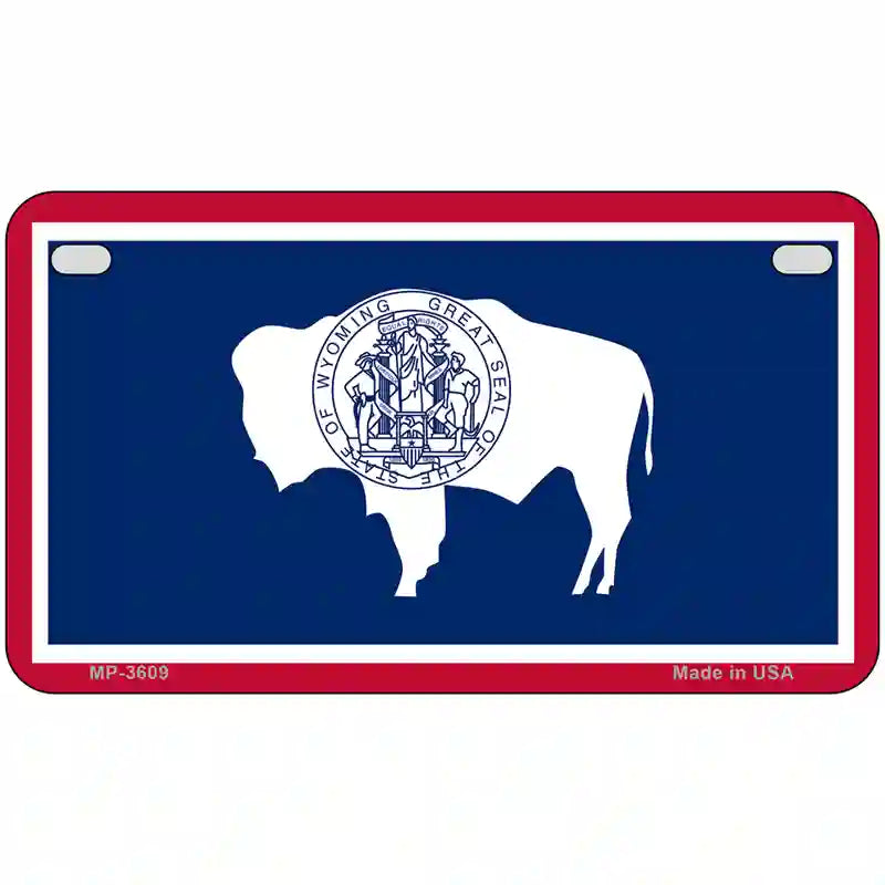 Wyoming State Flag Metal Novelty License Plate 7" x 4" (MP)