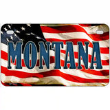 Montana on American Flag Metal Novelty License Plate 7" x 4" (MP)