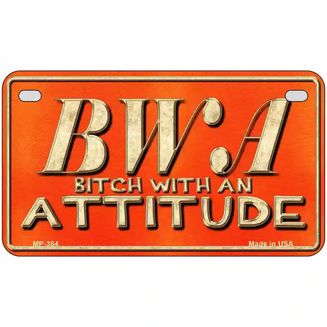 B.W.A. Metal Novelty License Plate 7" x 4" (MP)