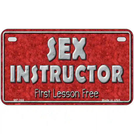 Sex Instructor Metal Novelty License Plate 7" x 4" (MP)