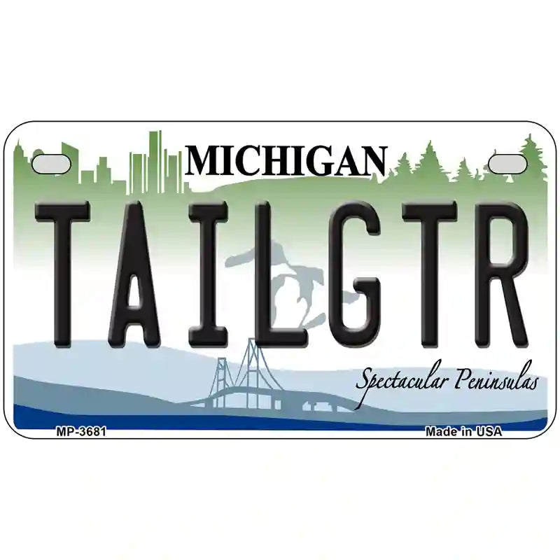 Tailgtr Michigan Novelty Metal License Plate 7" x 4" (MP)