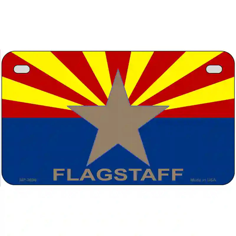 Flagstaff Arizona State Flag Metal Novelty License Plate 7" x 4" (MP)