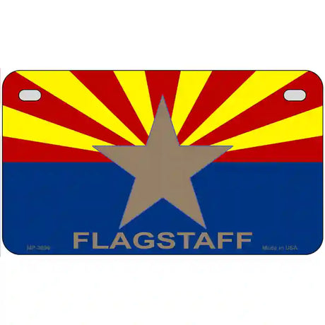 Flagstaff Arizona State Flag Metal Novelty License Plate 7" x 4" (MP)