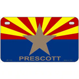 Prescott Arizona State Flag Metal Novelty License Plate 7" x 4" (MP)