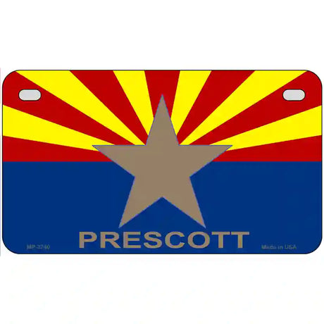 Prescott Arizona State Flag Metal Novelty License Plate 7" x 4" (MP)