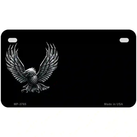 Eagle Offset Black Metal Novelty License Plate 7" x 4" (MP)