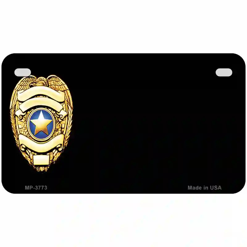 Police Badge Offset Metal Novelty License Plate 7" x 4" (MP)