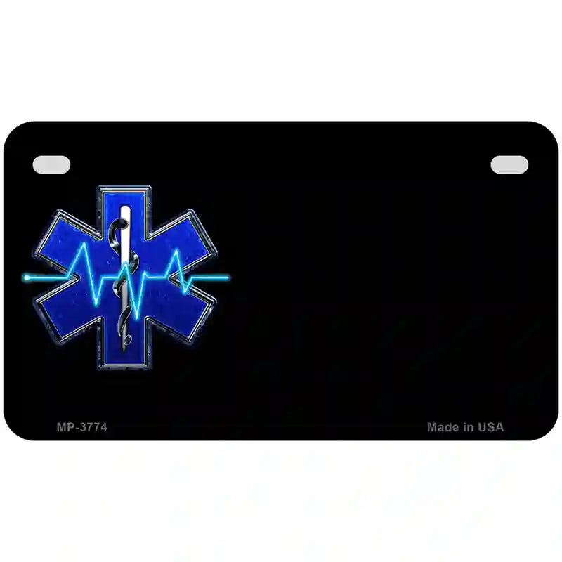 Medical Rescue Logo Offset Metal Novelty License Plate 7" x 4" (MP)