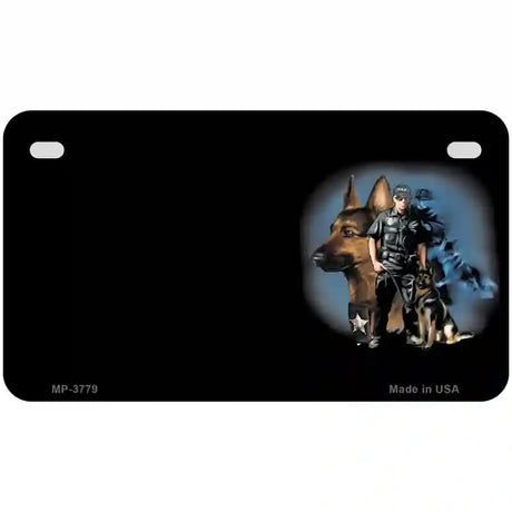 Policeman K9 Dog Offset Metal Novelty License Plate 7" x 4" (MP)