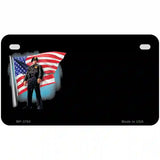 Police Officer American Flag Offset Metal Novelty License Plate 7" x 4" (MP)