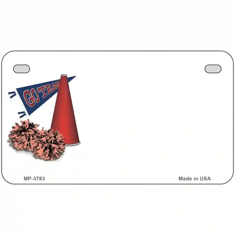 Pom And Cheer Offset Metal Novelty License Plate 7" x 4" (MP)