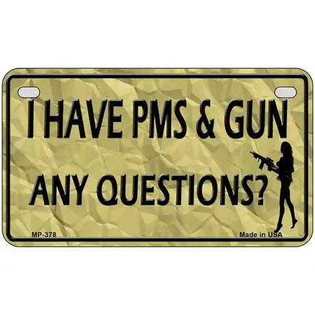 PMS And A Gun Metal Novelty License Plate 7" x 4" (MP)