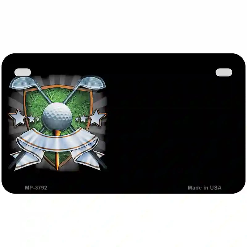 Golf Banner Offset Metal Novelty License Plate 7" x 4" (MP)