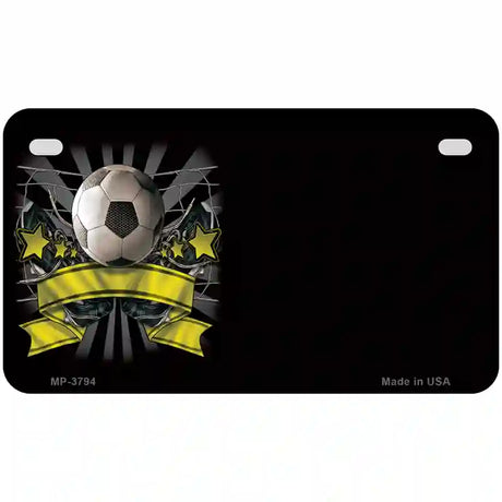 Soccer Banner Offset Metal Novelty License Plate 7" x 4" (MP)