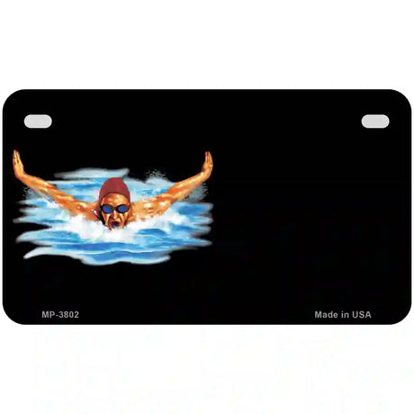 Male Swimmer Offset Metal Novelty License Plate 7" x 4" (MP)