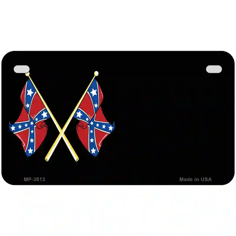 Crossed Rebel Flags Offset Metal Novelty License Plate 7" x 4" (MP)