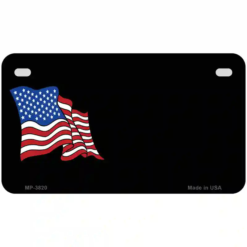 American Flag Offset Metal Novelty License Plate 7" x 4" (MP)