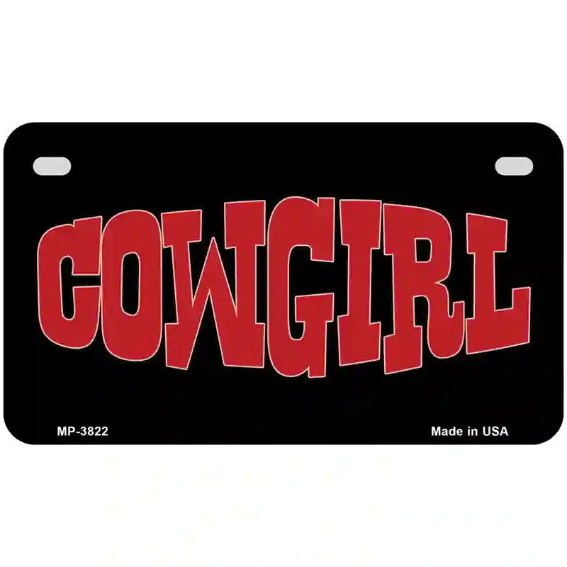 Cowgirl Red Metal Novelty License Plate 7" x 4" (MP)