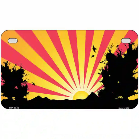 Southwest Red Sunset Metal Novelty License Plate 7" x 4" (MP)