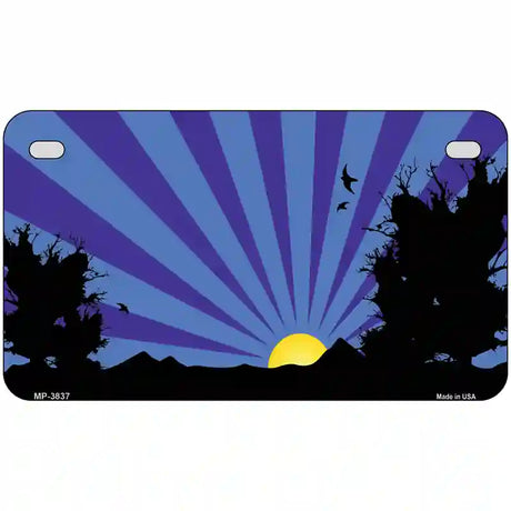 Southwest Purple Sunset Metal Novelty License Plate 7" x 4" (MP)