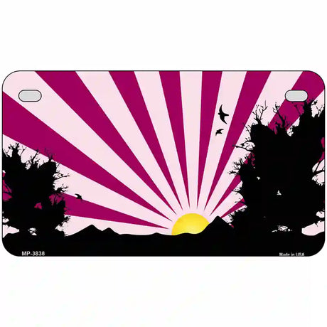 Southwest Pink Sunset Metal Novelty License Plate 7" x 4" (MP)