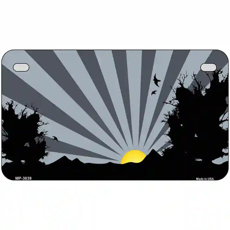 Southwest Gray Sunset Metal Novelty License Plate 7" x 4" (MP)