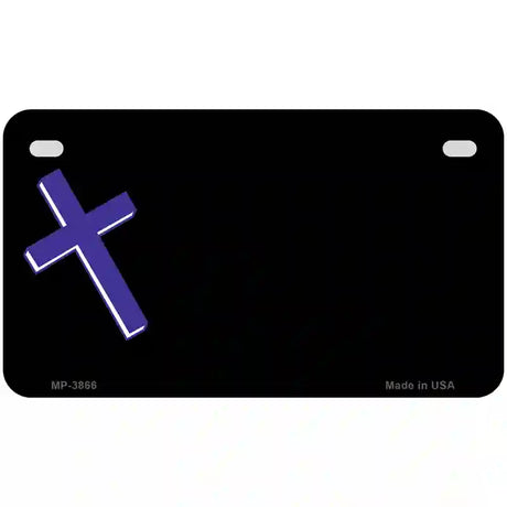 Purple Cross Offset Metal Novelty License Plate 7" x 4" (MP)