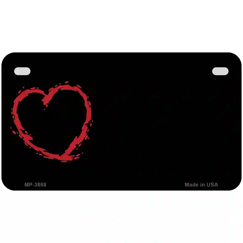 Heart Offset Metal Novelty License Plate 7" x 4" (MP)