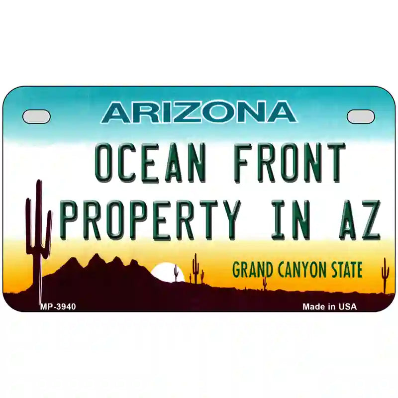 Ocean Front Property Novelty Metal License Plate 7" x 4" (MP)