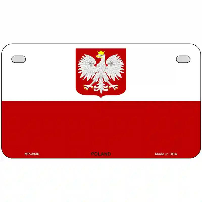 Poland Eagle Flag Metal Novelty License Plate 7" x 4" (MP)