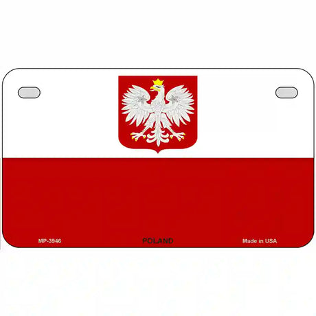 Poland Eagle Flag Metal Novelty License Plate 7" x 4" (MP)