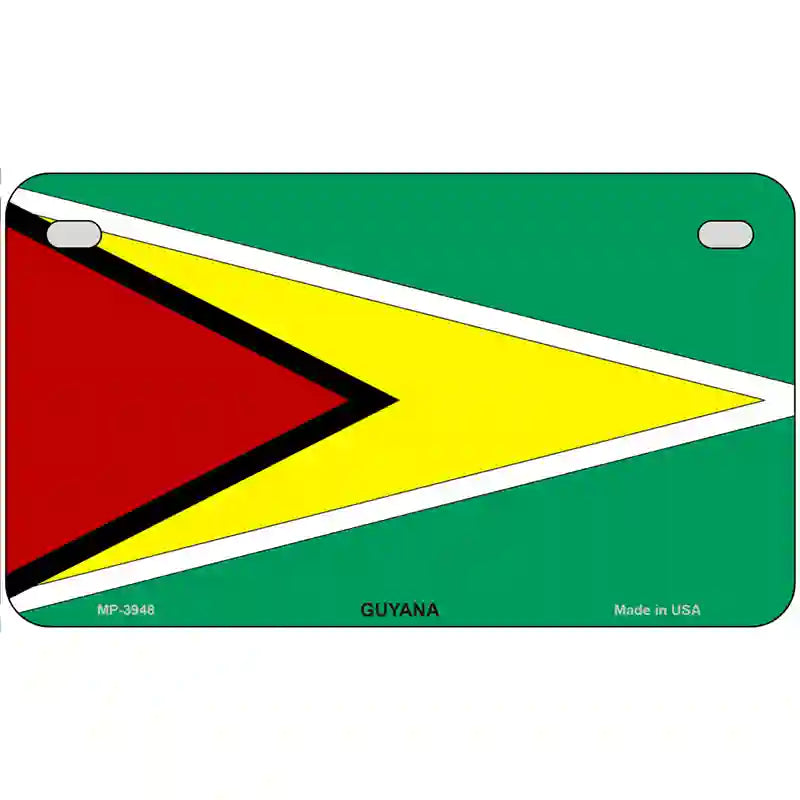 Guyana Flag Metal Novelty License Plate 7" x 4" (MP)