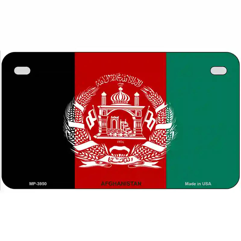 Afghanistan Flag Metal Novelty License Plate 7" x 4" (MP)