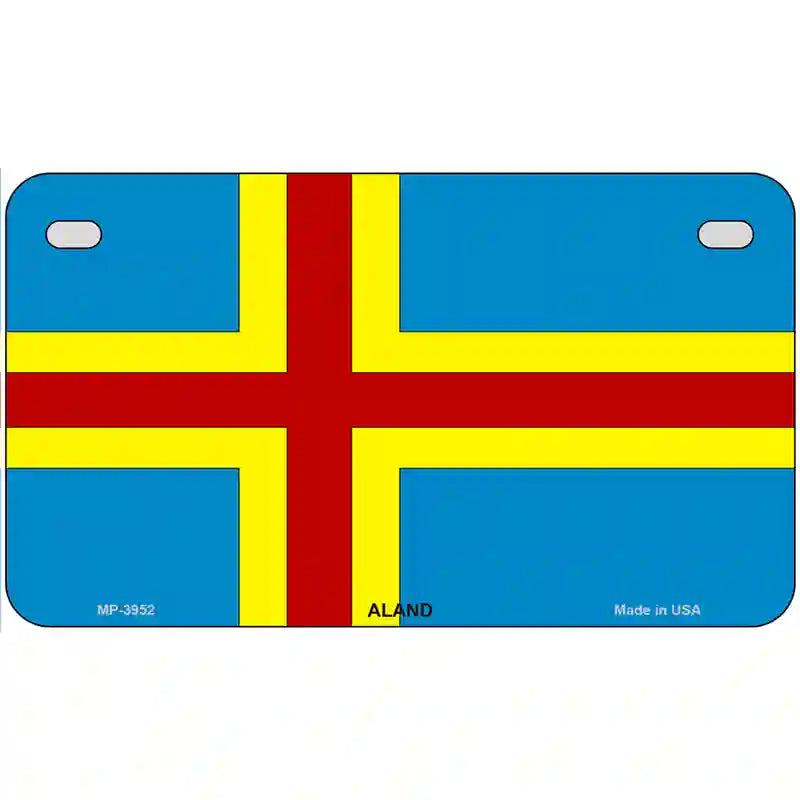 Aland Flag Metal Novelty License Plate 7" x 4" (MP)