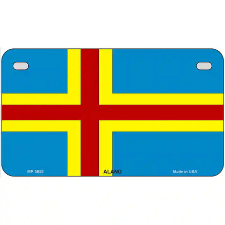 Aland Flag Metal Novelty License Plate 7" x 4" (MP)