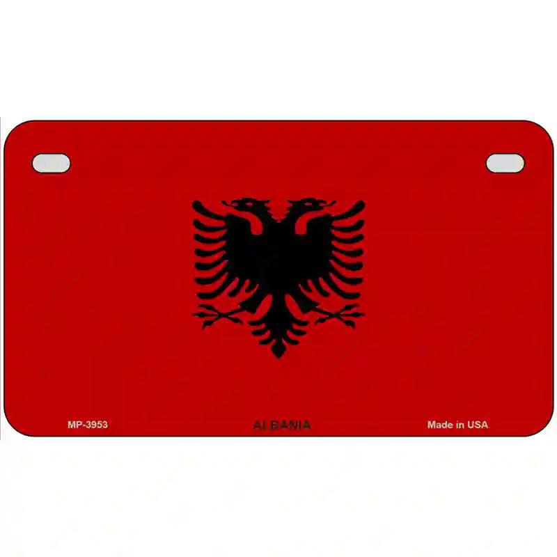 Albania Flag Metal Novelty License Plate 7" x 4" (MP)