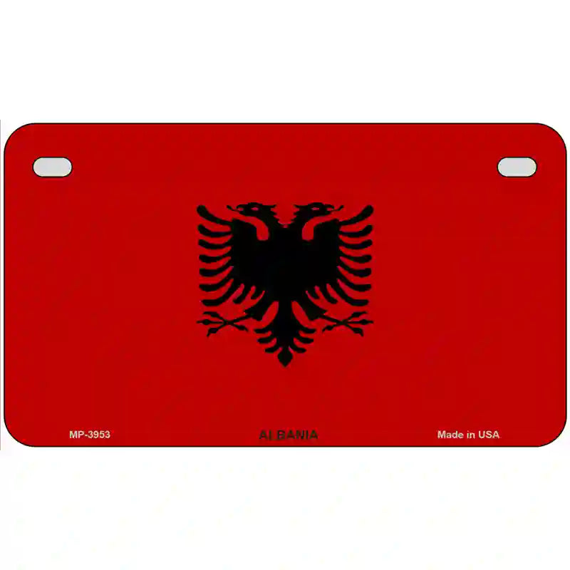 Albania Flag Metal Novelty License Plate 7" x 4" (MP)