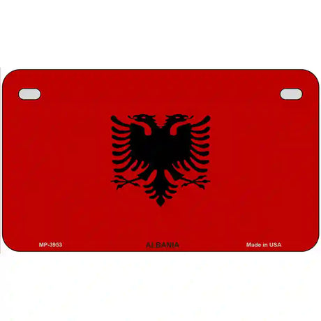 Albania Flag Metal Novelty License Plate 7" x 4" (MP)