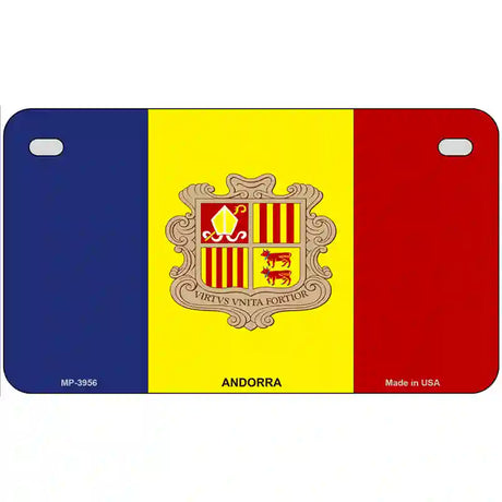 Andorra Flag Metal Novelty License Plate 7" x 4" (MP)