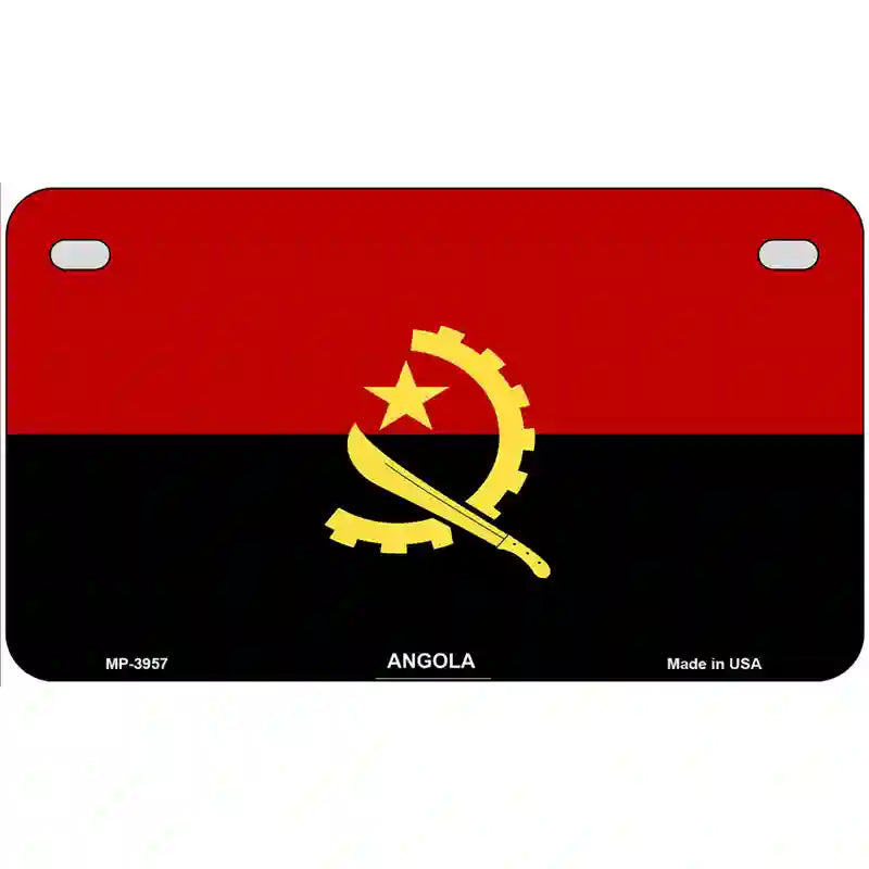 Angola Flag Metal Novelty License Plate 7" x 4" (MP)