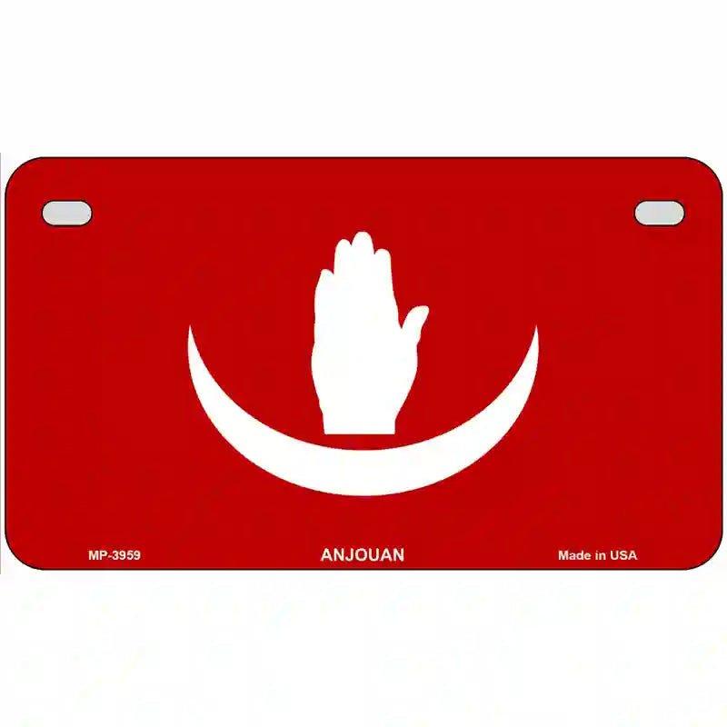 Anjouan Flag Metal Novelty License Plate 7" x 4" (MP)