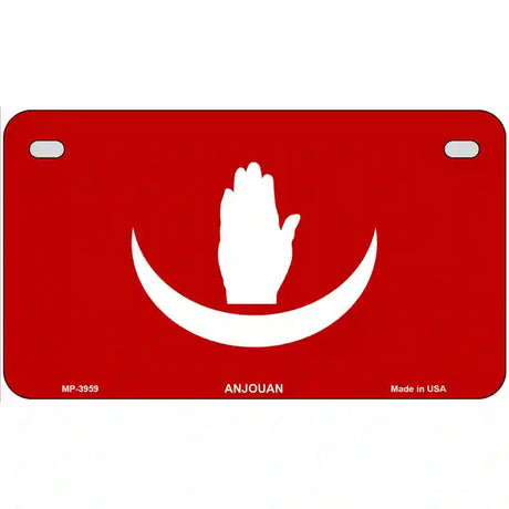 Anjouan Flag Metal Novelty License Plate 7" x 4" (MP)