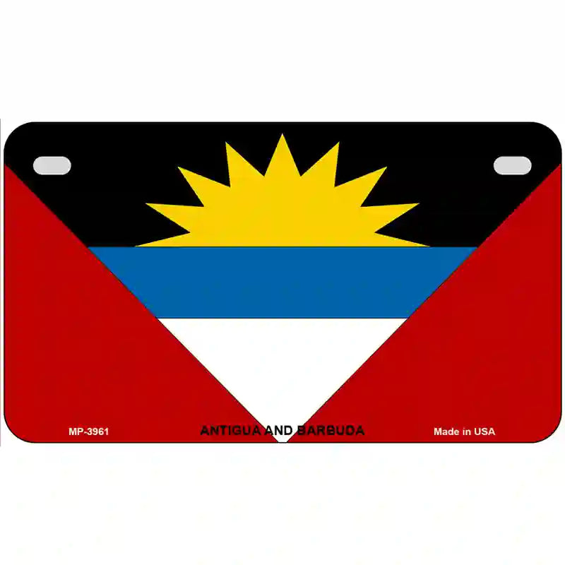 Antigua & Barbuda Flag Metal Novelty License Plate 7" x 4" (MP)