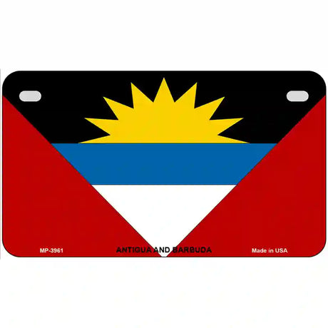 Antigua & Barbuda Flag Metal Novelty License Plate 7" x 4" (MP)