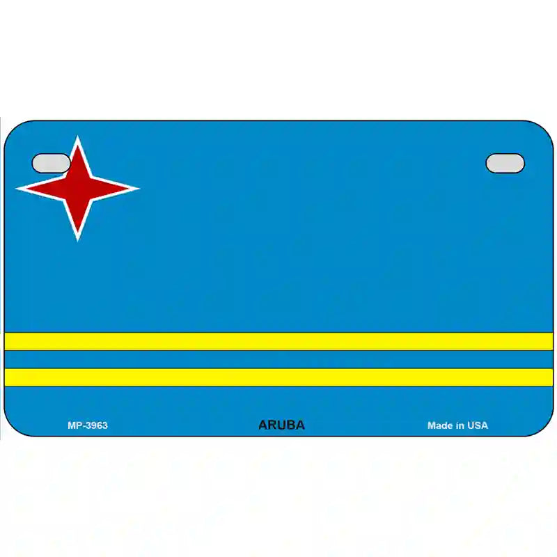 Aruba Flag Metal Novelty License Plate 7" x 4" (MP)