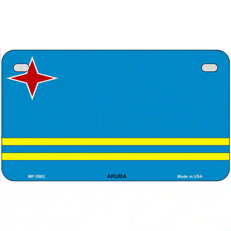 Aruba Flag Metal Novelty License Plate 7" x 4" (MP)