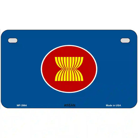 Asean Flag Metal Novelty License Plate 7" x 4" (MP)