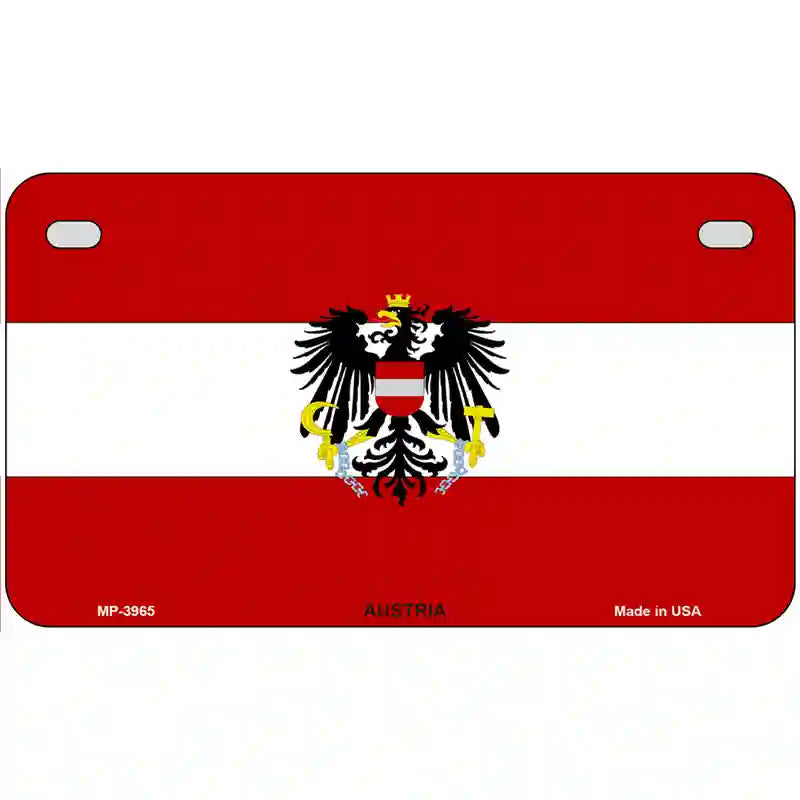 Austria Flag Metal Novelty License Plate 7" x 4" (MP)